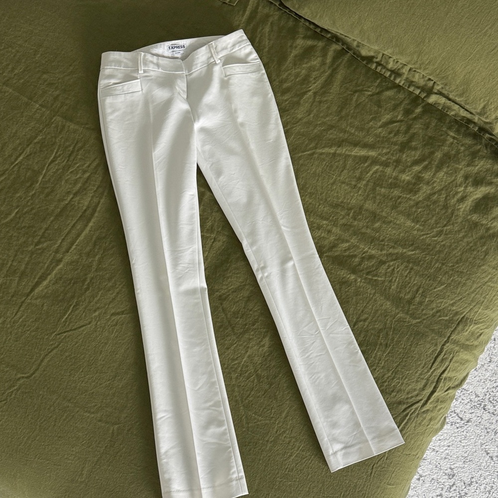 Express White Boot Cut Columnist Dress Pants